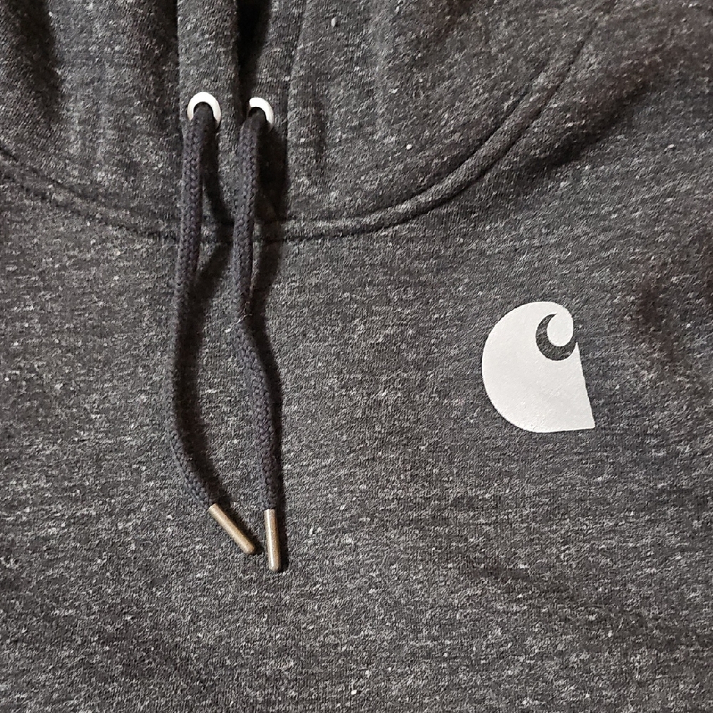 Carhartt Women’s Midweight Hoodie – Dark Gray Logo Sleeve Pullover - Picture 3 of 10
